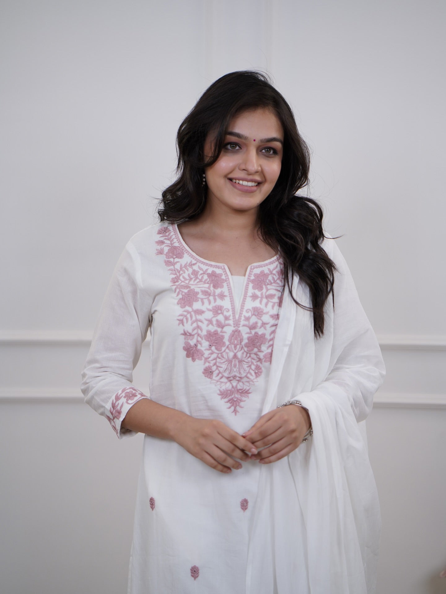 Elegant PV Chanderi Embroidered Suit Set with Nazmin Dupatta – Festive & Party Wear