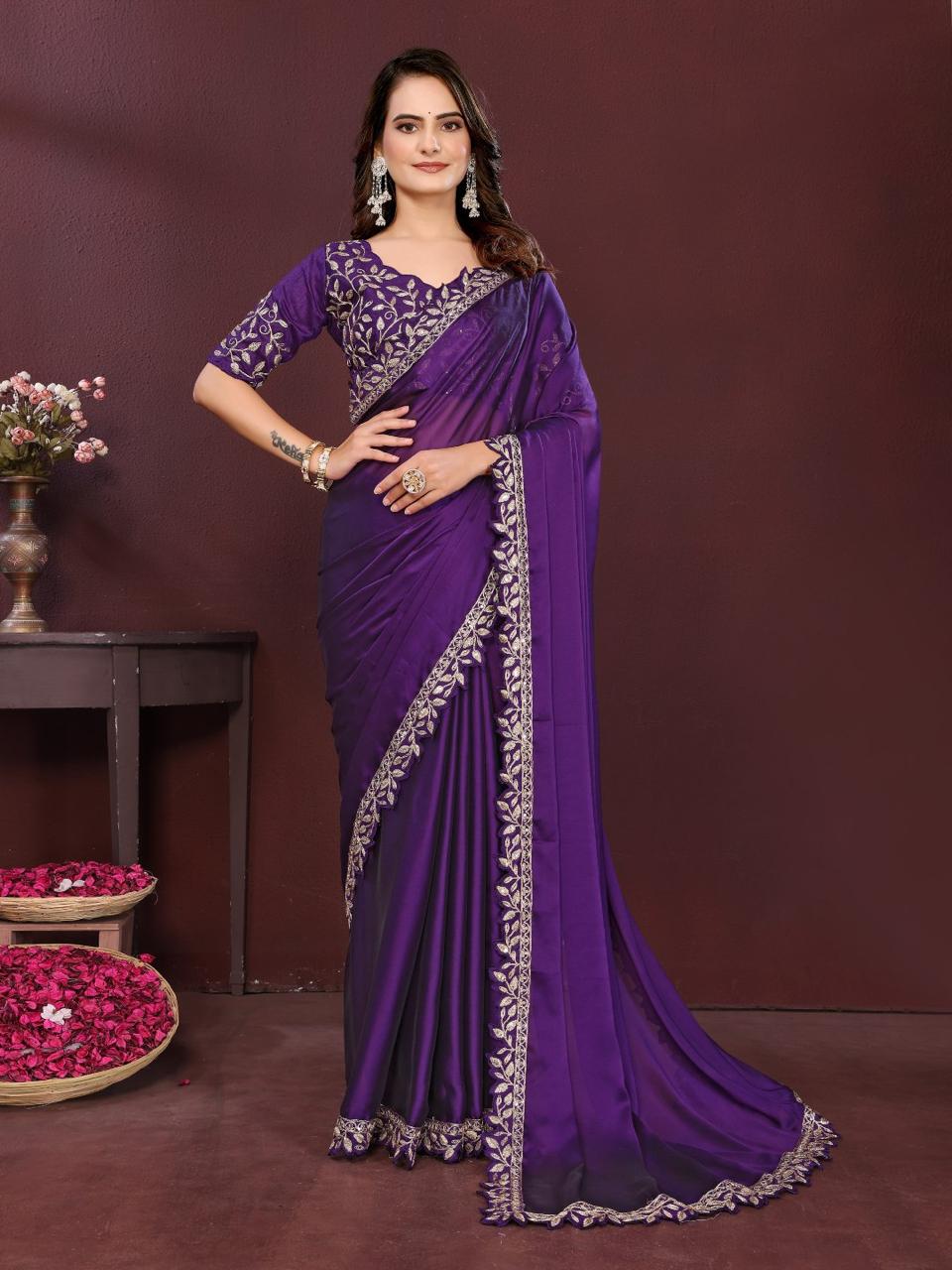Party Wear Soft Rangoli Silk Saree with Heavy Embroidered Blouse – Wedding & Festive Ethnic Wear