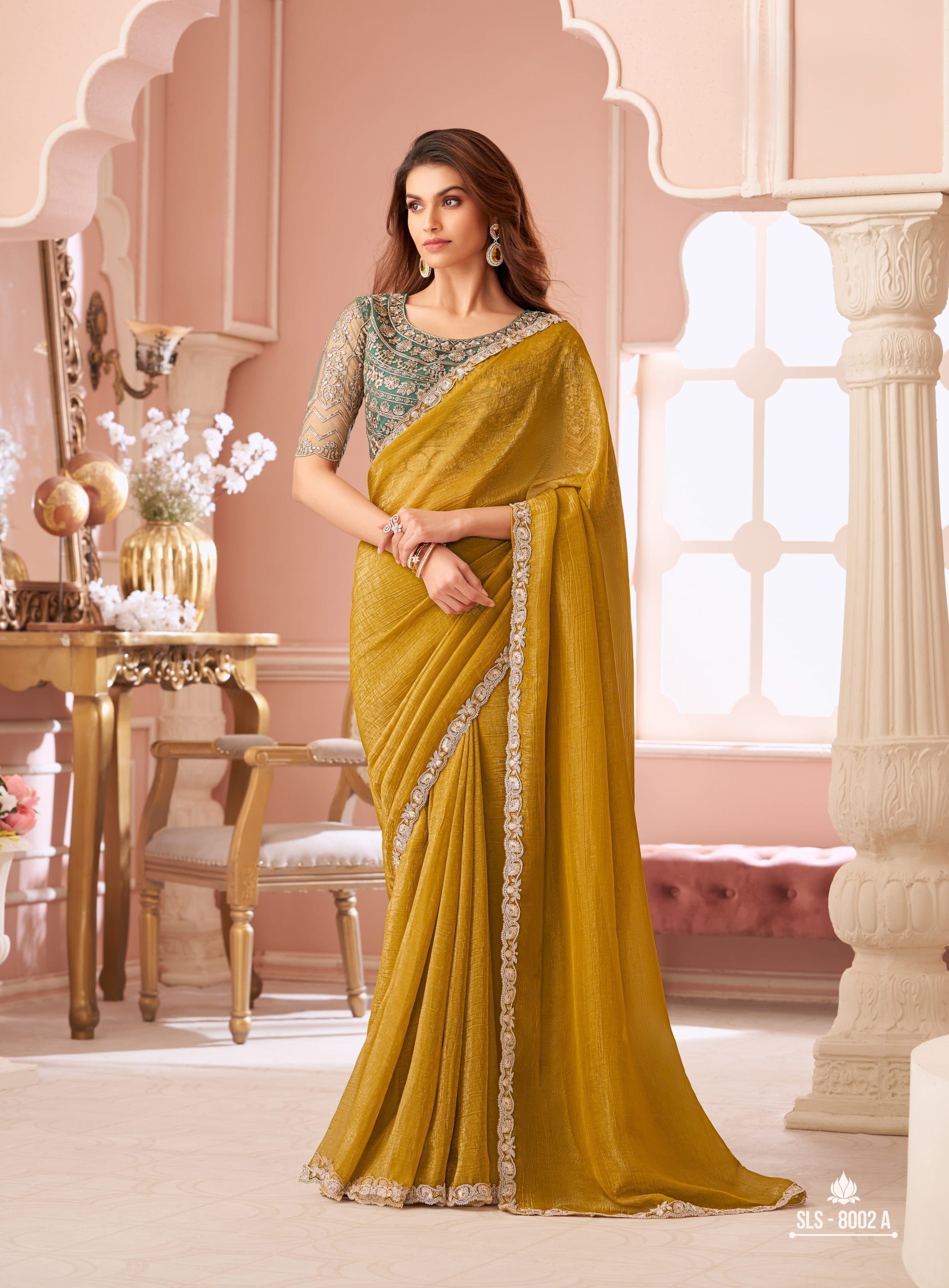 Attached Fabric Saree with Blouse Piece – Party & Festival Wear