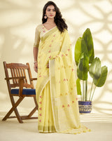 Linen Silk Saree with Zari Border – Elegant Casual & Festive Wear