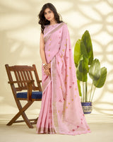 Linen Silk Saree with Zari Border – Elegant Casual & Festive Wear