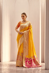 Soft Silk Weaving Saree with Contrast Big Border – Silky Silk Collection