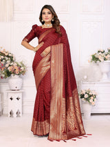 Premium Soft Silk Saree with Woven Buttis, Zari Border & Rich Pallu