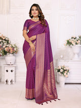 Premium Soft Silk Saree with Woven Buttis, Zari Border & Rich Pallu