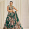 Floral Digital Print Organza Lehenga with Zari & Sequins Work | Aakriti Couture