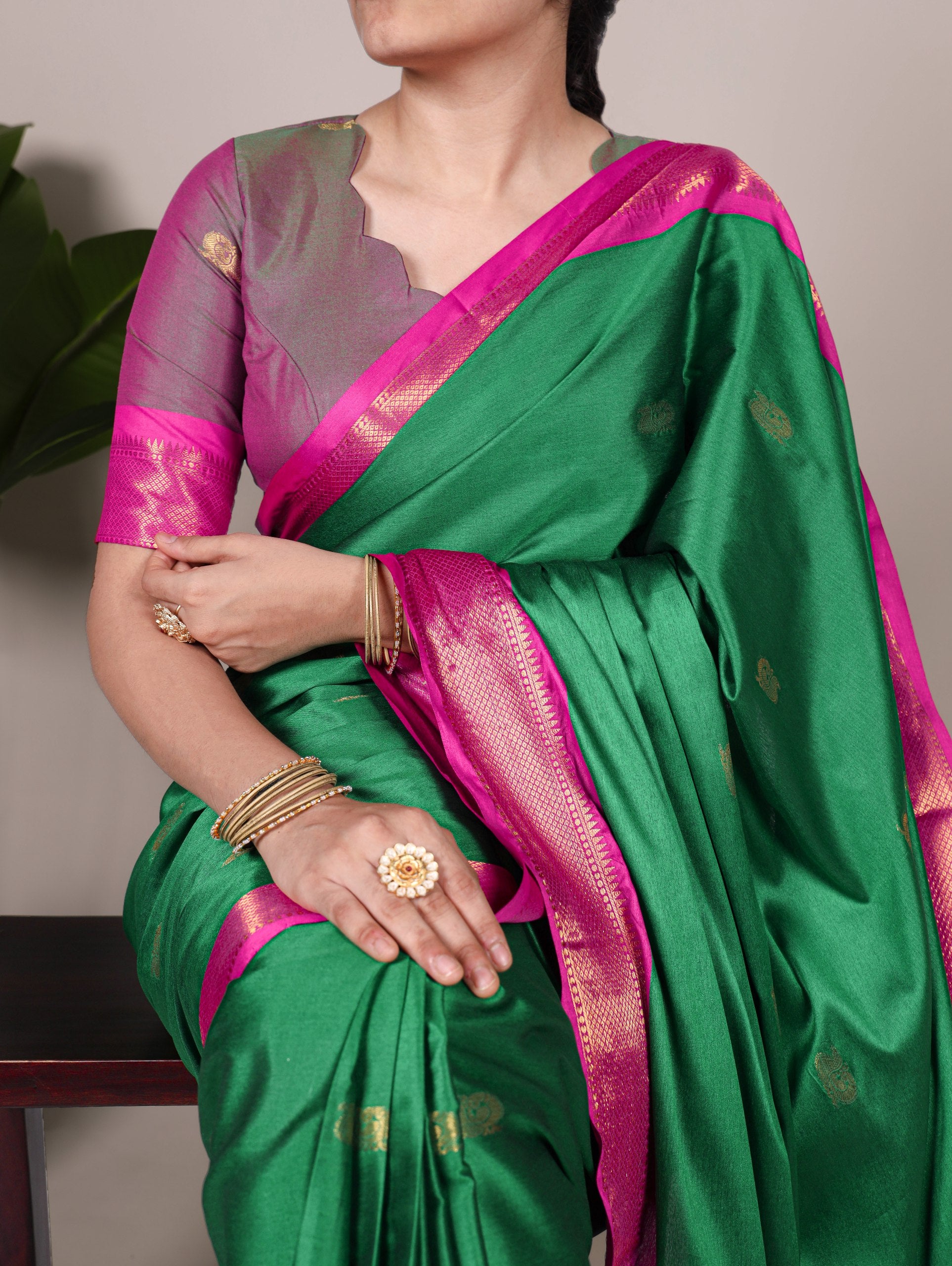 Cotton Silk Paithani Saree with Rich Weaving Work & Blouse Piece
