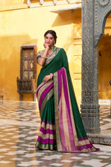 Poly Cotton Saree with Printed Design & Royal Zari Border | Aakriti Couture