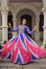 Bandhej Print with Gamthi Embroidery & Mirror Work - Navratri Gown Collection 2025