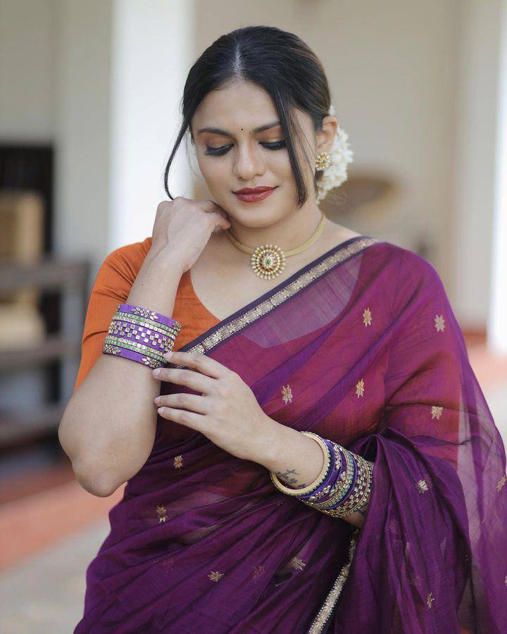 Exclusive Lilan Soft Cotton Saree – Charmful Slab Weaving Saree