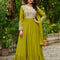 Star Georgette Embroidered Gown with Dupatta – Beads & Sequins Work