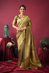 Elegant Tissue Silk Saree with Rich Zari Weaving & Blouse Piece