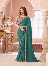 Attached Fabric Saree with Blouse Piece – Party & Festival Wear