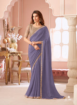 Attached Fabric Saree with Blouse Piece – Party & Festival Wear