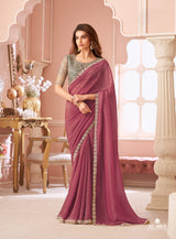 Attached Fabric Saree with Blouse Piece – Party & Festival Wear
