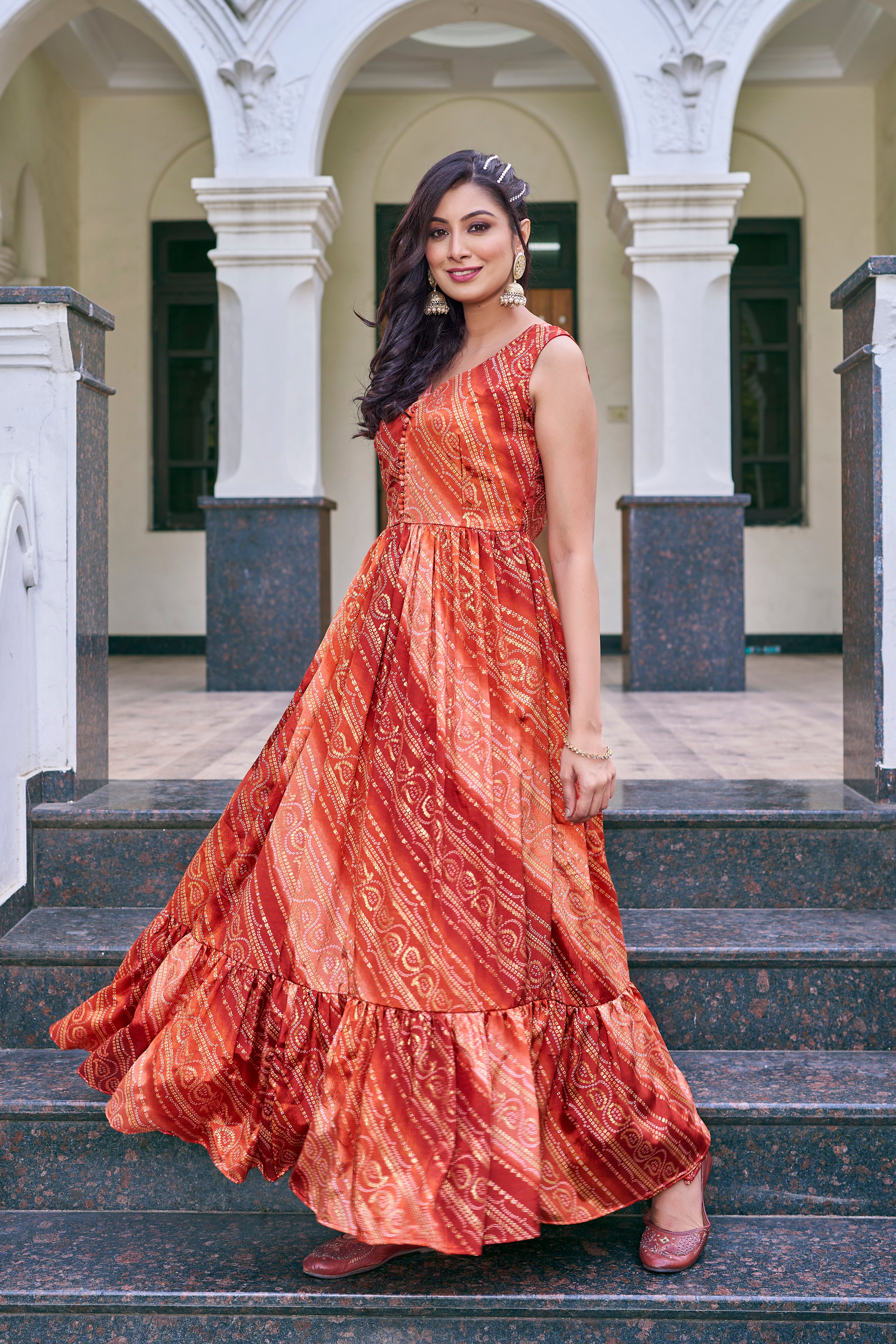 Chinon Sleeveless Designer Dress with Crepe Inner