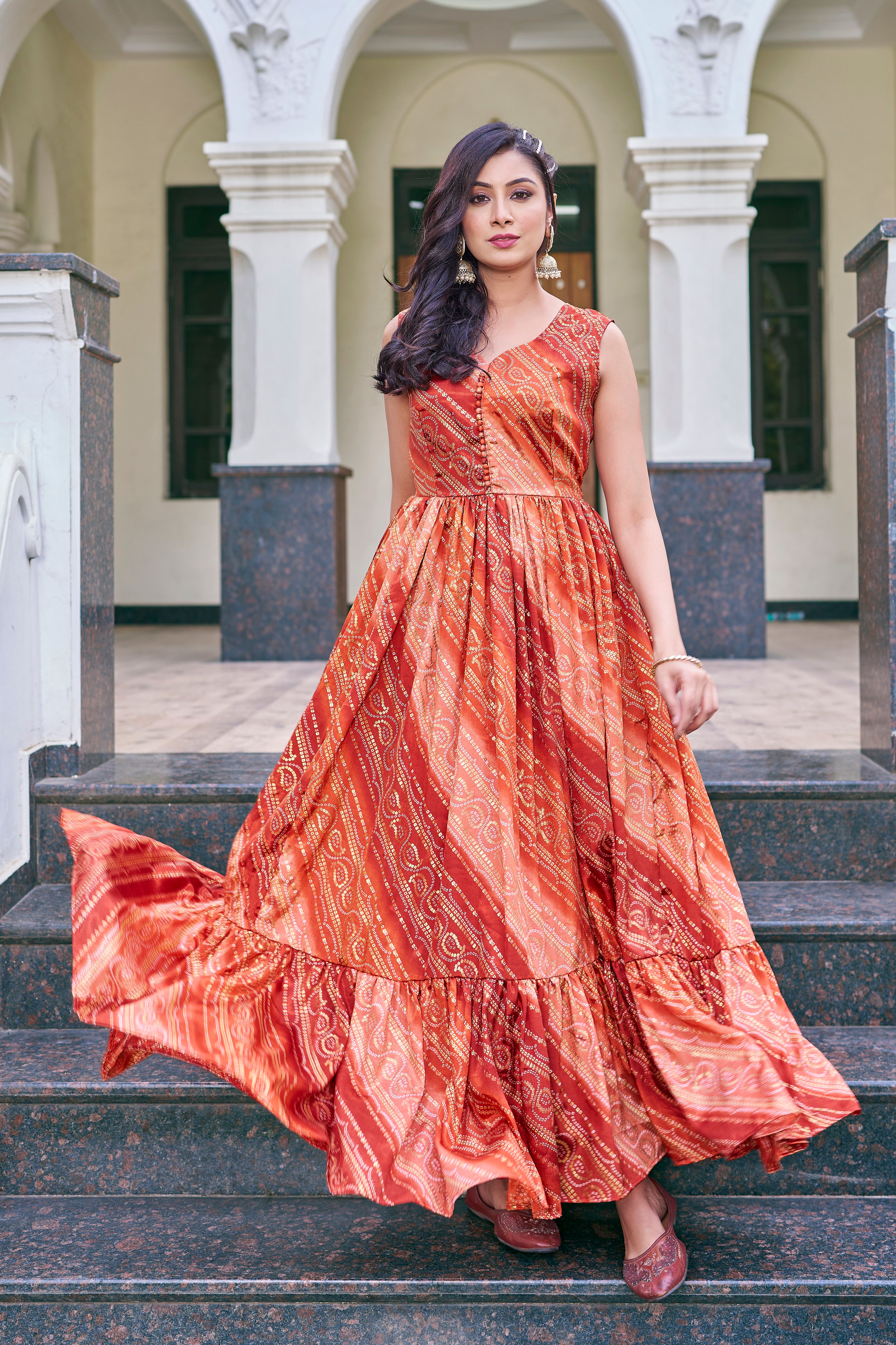 Chinon Sleeveless Designer Dress with Crepe Inner